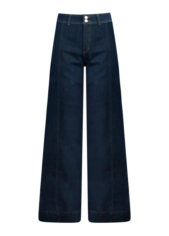 Women Wide Leg Joe039s Jeans THE SEAMED DENIM TROUSER Rinse