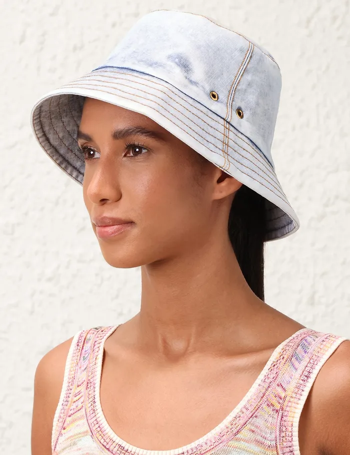 Women Zimmermann Accessories Denim Bucket Hat Denim