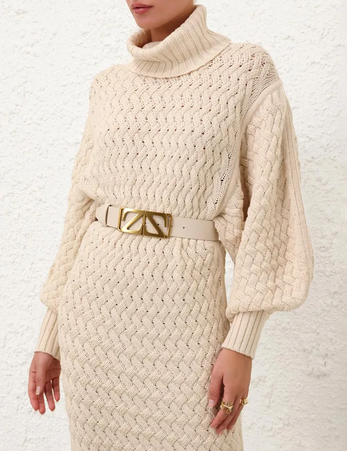 Women Zimmermann Belts Monogram Belt 40 Almond
