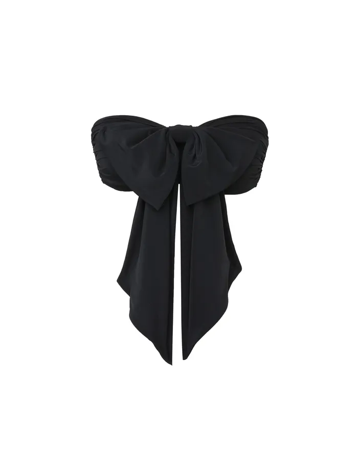 Women Zimmermann Bikinis Tallow Drape Bow Bikini Top Black