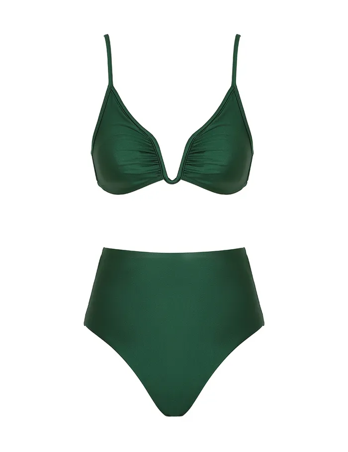 Women Zimmermann Bikinis Wylie Plunge Wire Bikini Emerald