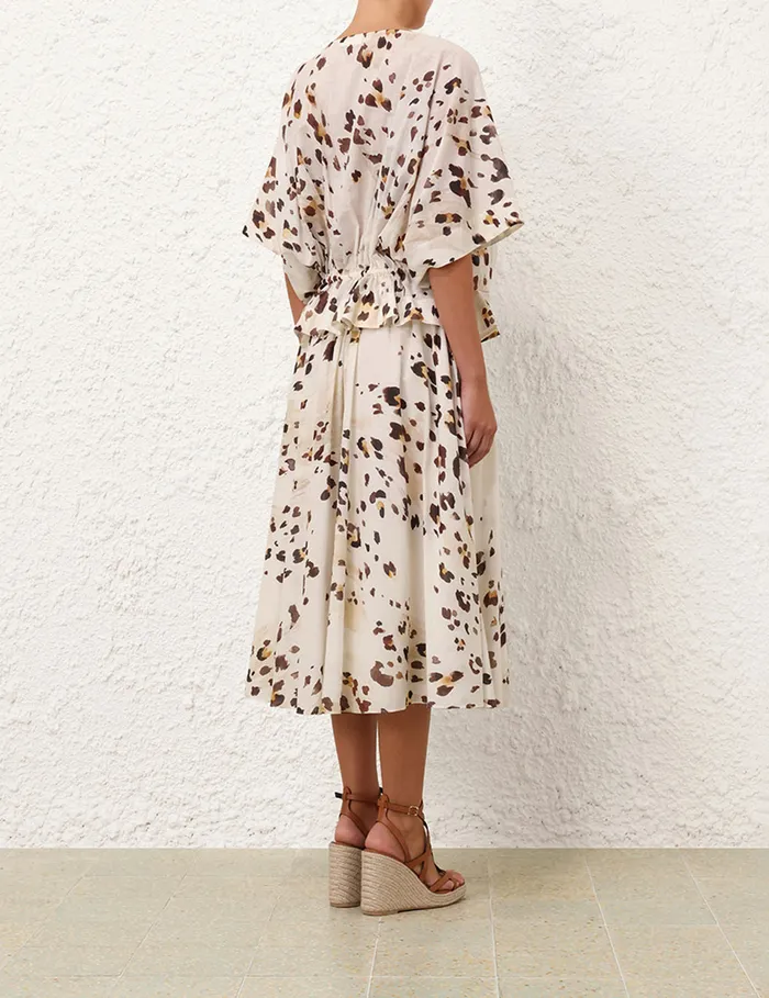 Women Zimmermann Clothing Acacia Swing Skirt Watercolour Leopard