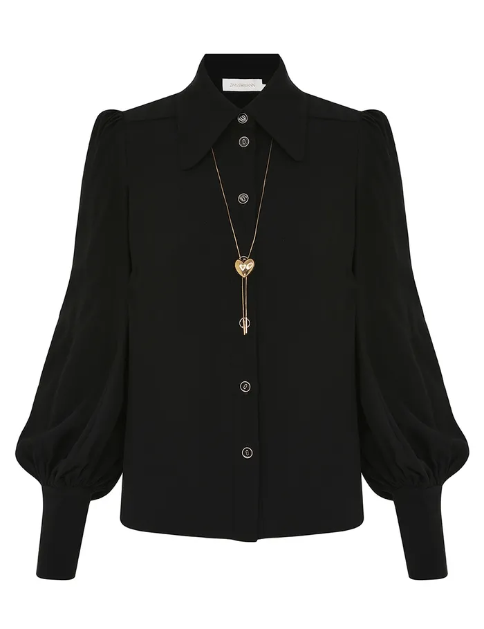 Women Zimmermann Clothing Collared Blouse Black