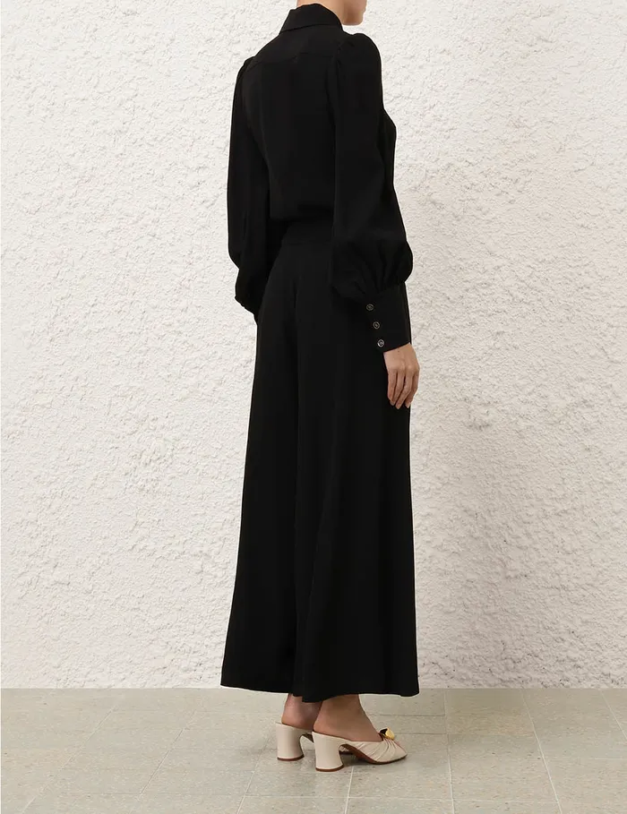 Women Zimmermann Clothing Collared Blouse Black