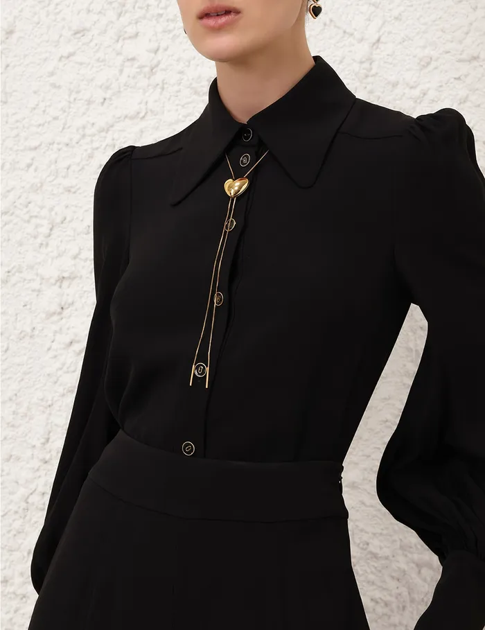 Women Zimmermann Clothing Collared Blouse Black
