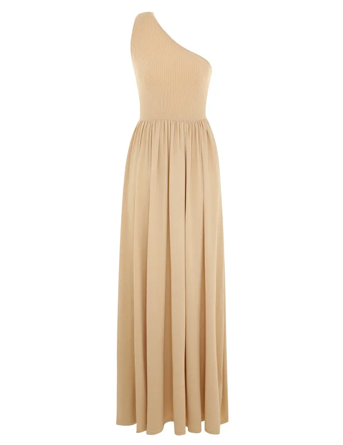 Women Zimmermann Clothing Crush Metallic Asymmetric Maxi Gold