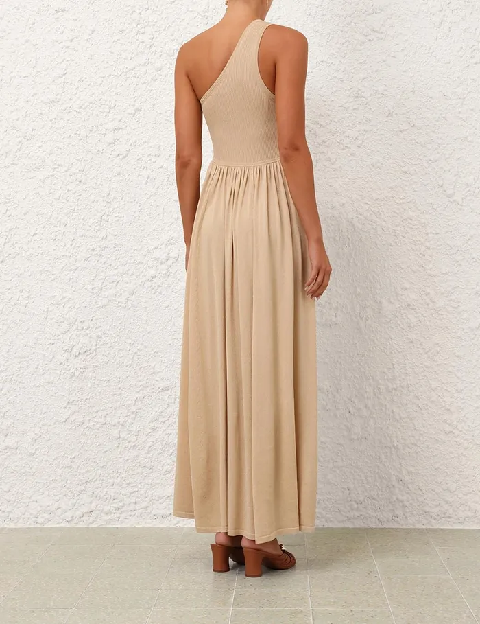Women Zimmermann Clothing Crush Metallic Asymmetric Maxi Gold