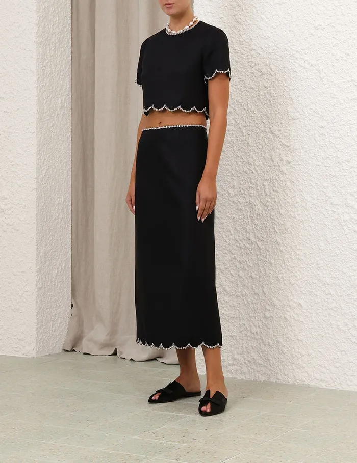 Women Zimmermann Clothing Crush Scalloped Top Black