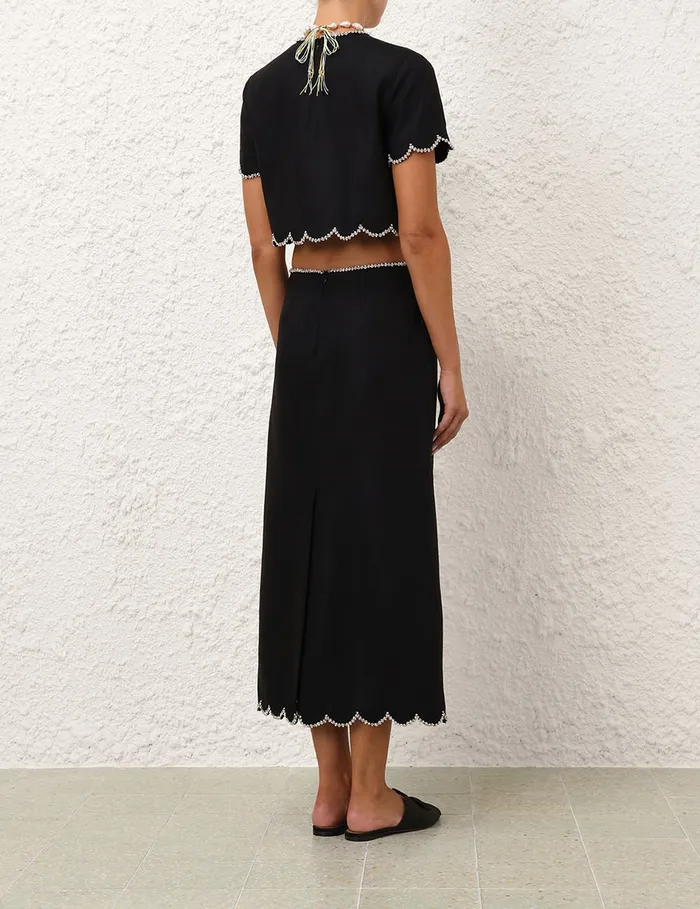 Women Zimmermann Clothing Crush Scalloped Top Black