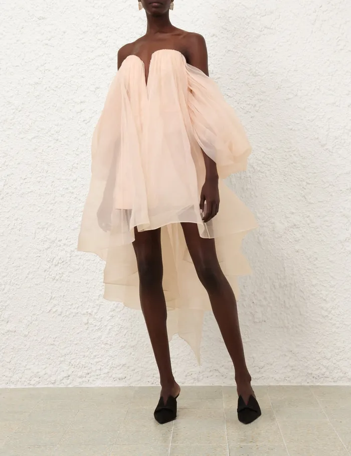 Women Zimmermann Clothing Crush Strapless Mini Dress Peach