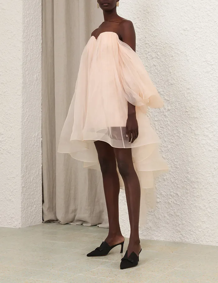 Women Zimmermann Clothing Crush Strapless Mini Dress Peach