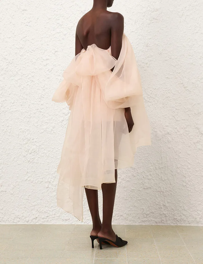 Women Zimmermann Clothing Crush Strapless Mini Dress Peach