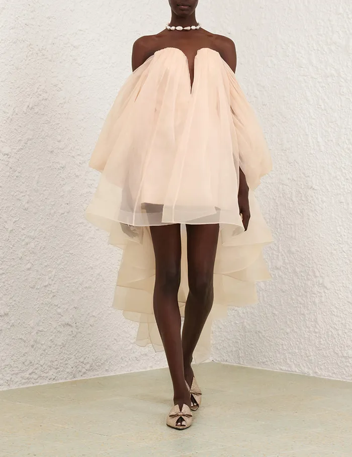 Women Zimmermann Clothing Crush Strapless Mini Dress Peach