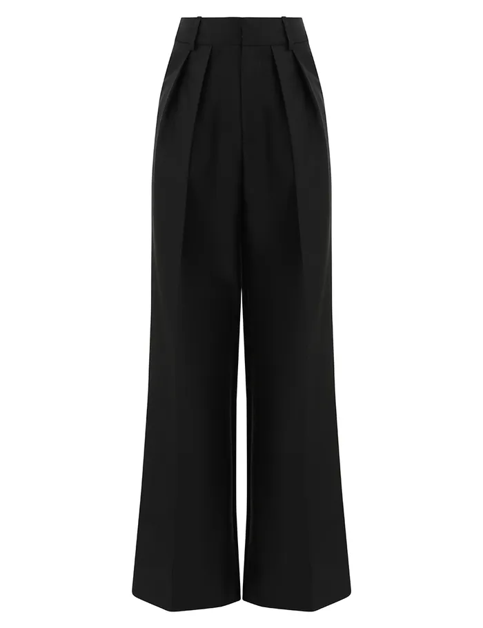 Women Zimmermann Clothing Crush Tuck Wide Leg Pant Black