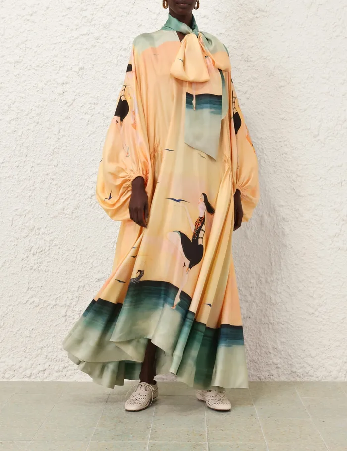 Women Zimmermann Clothing Eden Billow Dress Azura Sunset