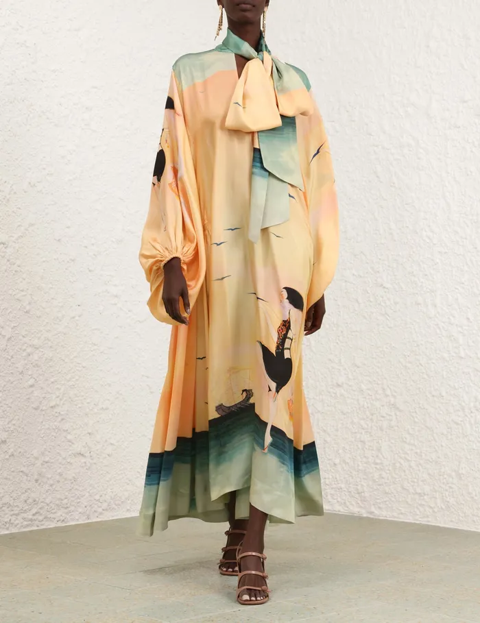 Women Zimmermann Clothing Eden Billow Dress Azura Sunset