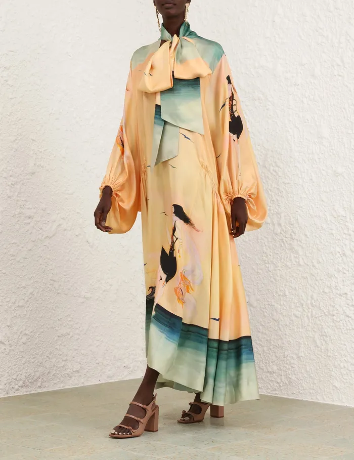 Women Zimmermann Clothing Eden Billow Dress Azura Sunset