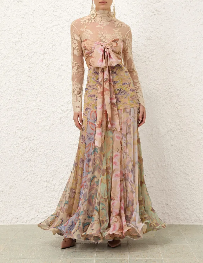 Women Zimmermann Clothing Eden Flounce Maxi Dress Spliced Eden
