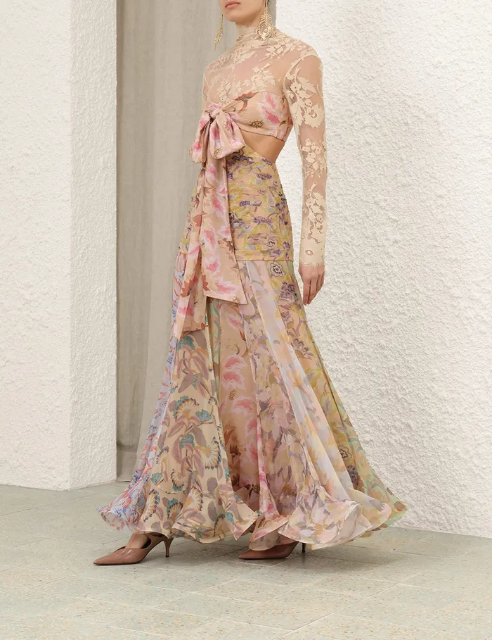 Women Zimmermann Clothing Eden Flounce Maxi Dress Spliced Eden