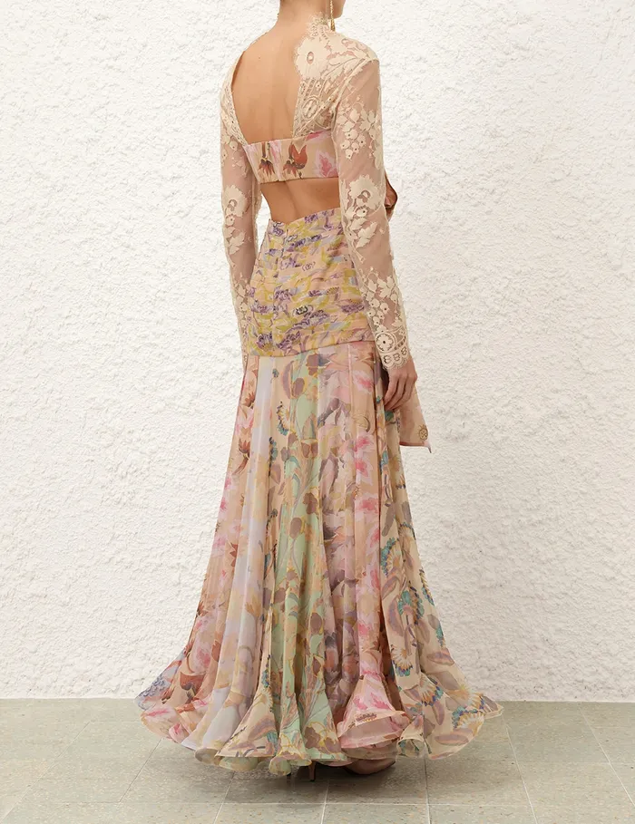 Women Zimmermann Clothing Eden Flounce Maxi Dress Spliced Eden