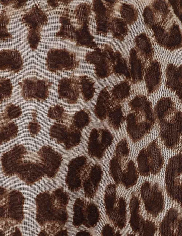 Women Zimmermann Clothing Illustration Billow Mini Dress Chocolate Leopard