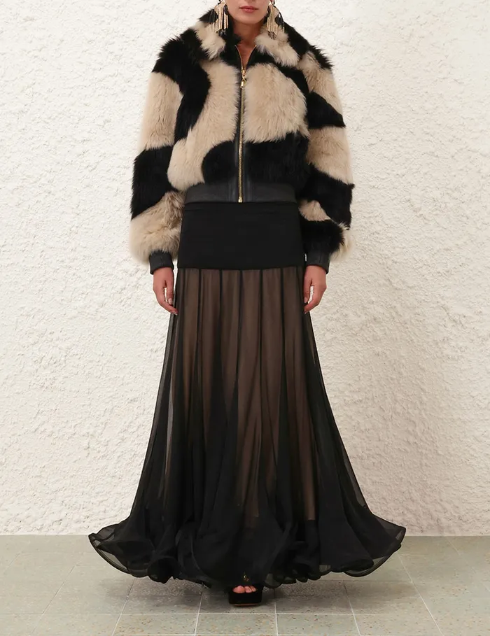 Women Zimmermann Clothing Illustration Flounce Skirt Black