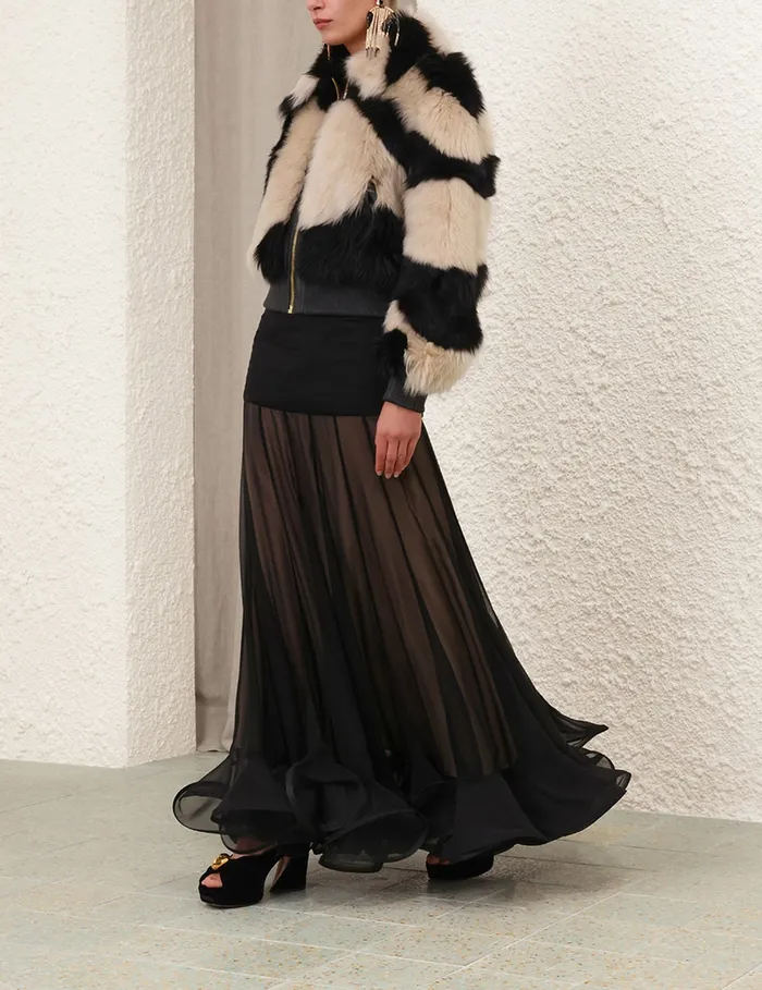 Women Zimmermann Clothing Illustration Flounce Skirt Black