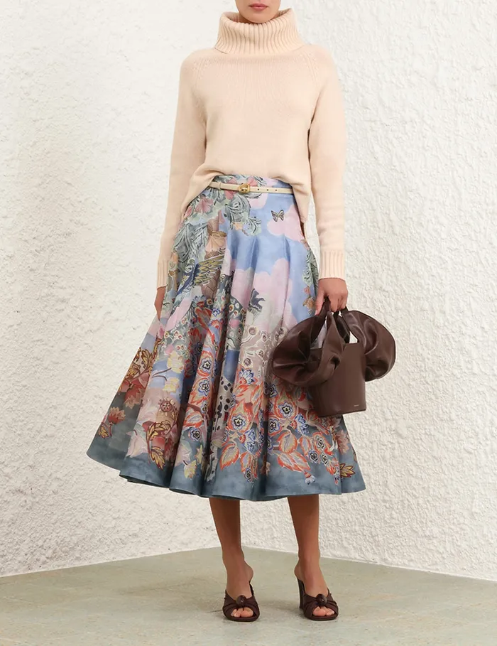 Women Zimmermann Clothing Illustration Godet Skirt Eden Garden