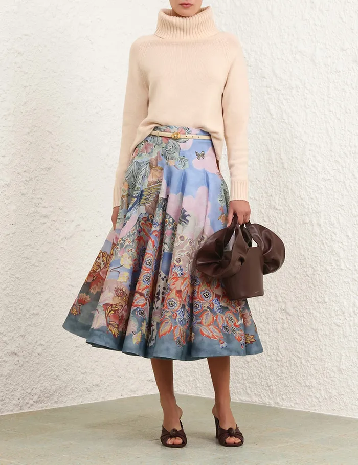Women Zimmermann Clothing Illustration Godet Skirt Eden Garden