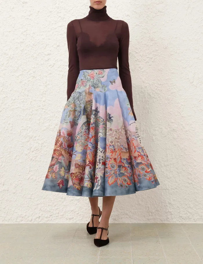 Women Zimmermann Clothing Illustration Godet Skirt Eden Garden