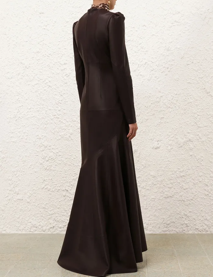 Women Zimmermann Clothing Illustration Leather Dress Mahogany