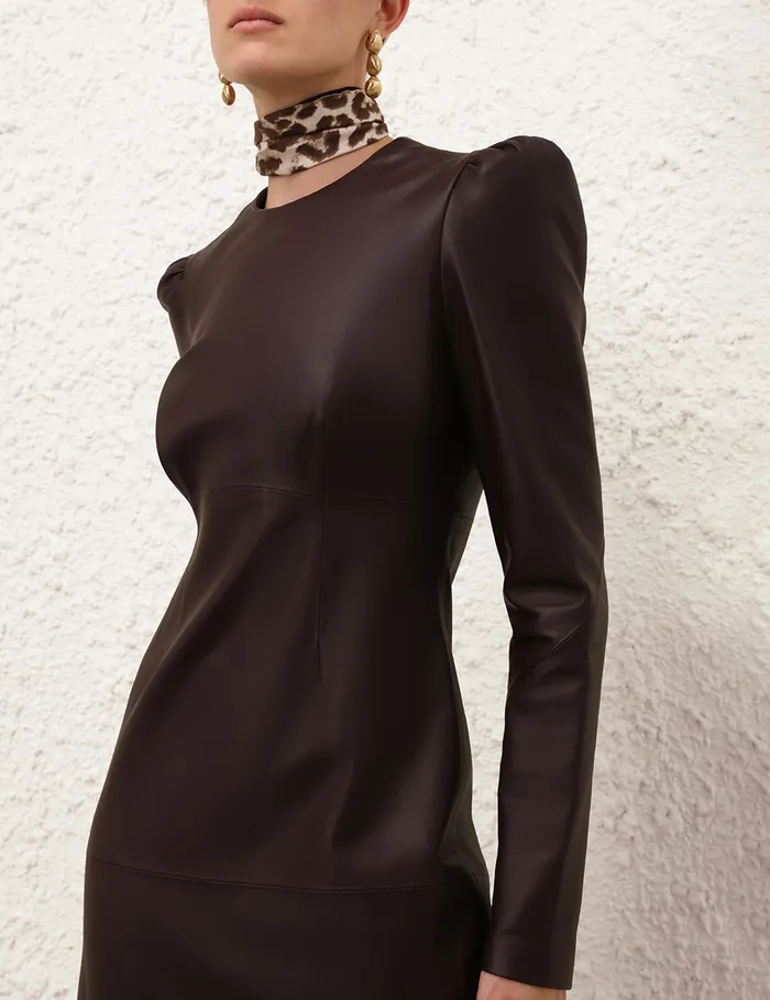 Women Zimmermann Clothing Illustration Leather Dress Mahogany