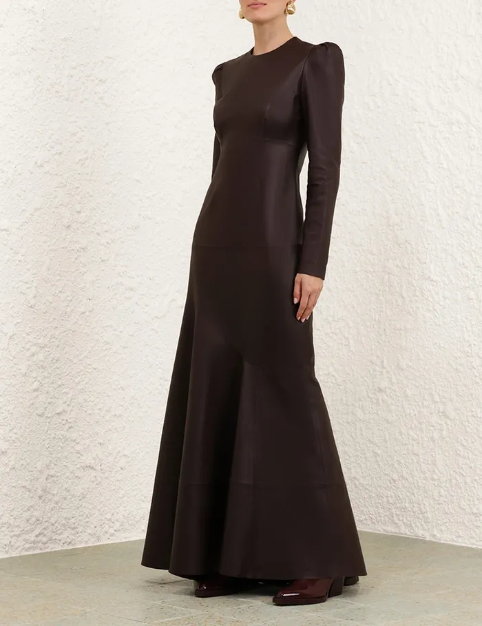 Women Zimmermann Clothing Illustration Leather Dress Mahogany