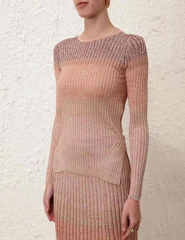 Women Zimmermann Clothing Illustration Mouline Top Pink Multi