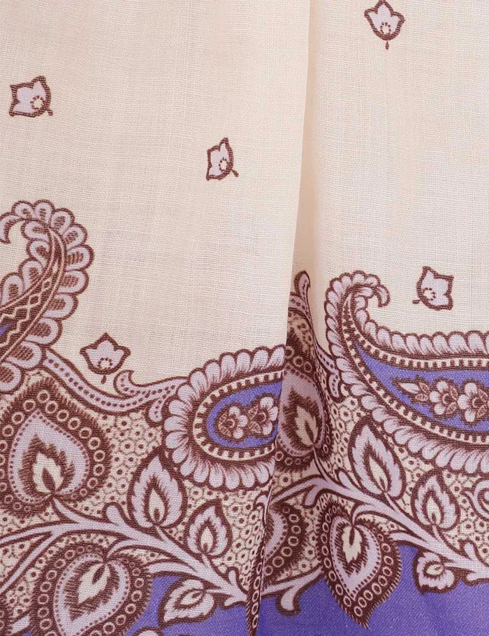 Women Zimmermann Clothing Maxine Wide Leg Cropped Pant Purple Paisley