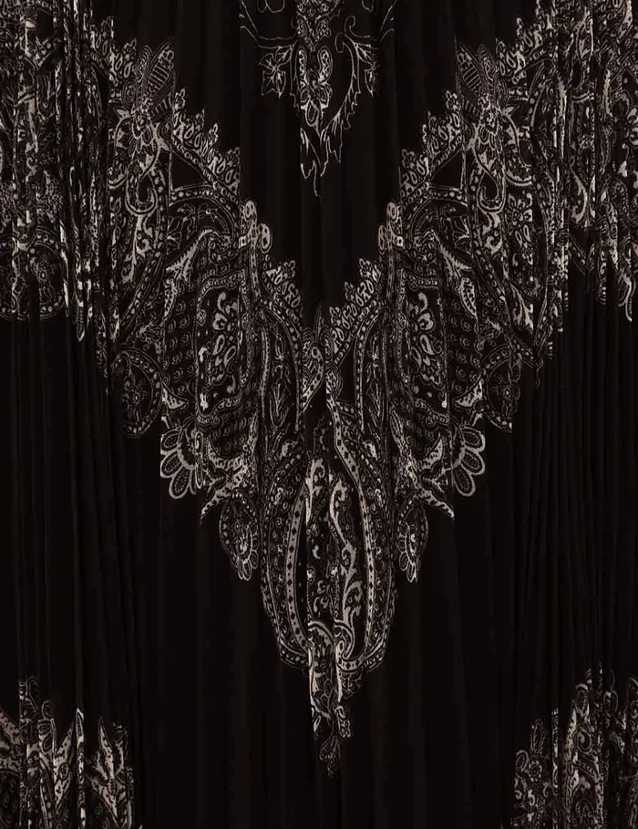Women Zimmermann Clothing Sunray Long Sleeve Midi Dress Black Paisley