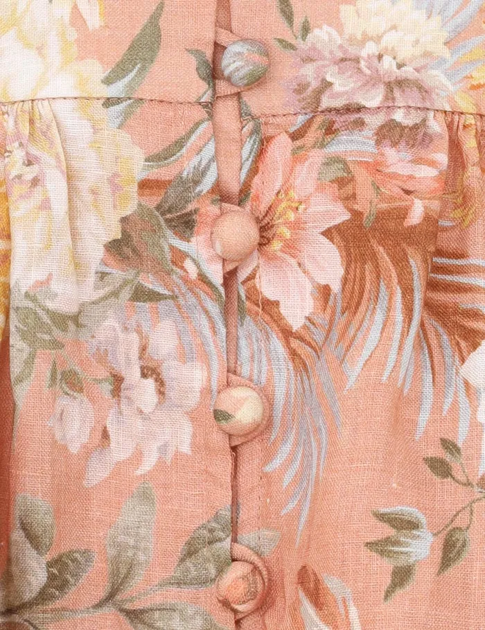 Women Zimmermann Clothing Tallow Plunge Mini Dress Pink Multi Floral