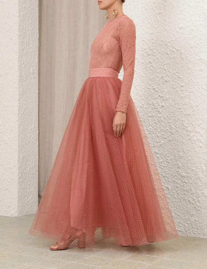 Women Zimmermann Clothing Tulle Skirt Blush