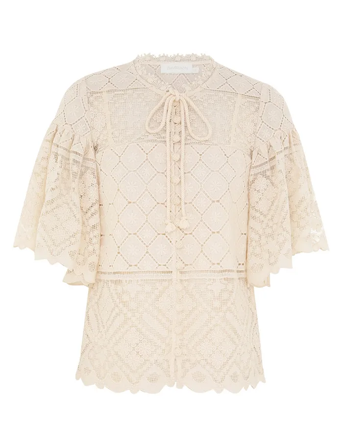 Women Zimmermann Clothing Wylie Crochet Blouse Tea