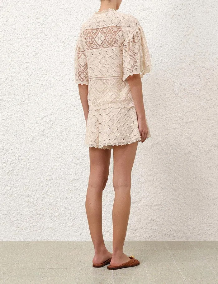 Women Zimmermann Clothing Wylie Crochet Blouse Tea