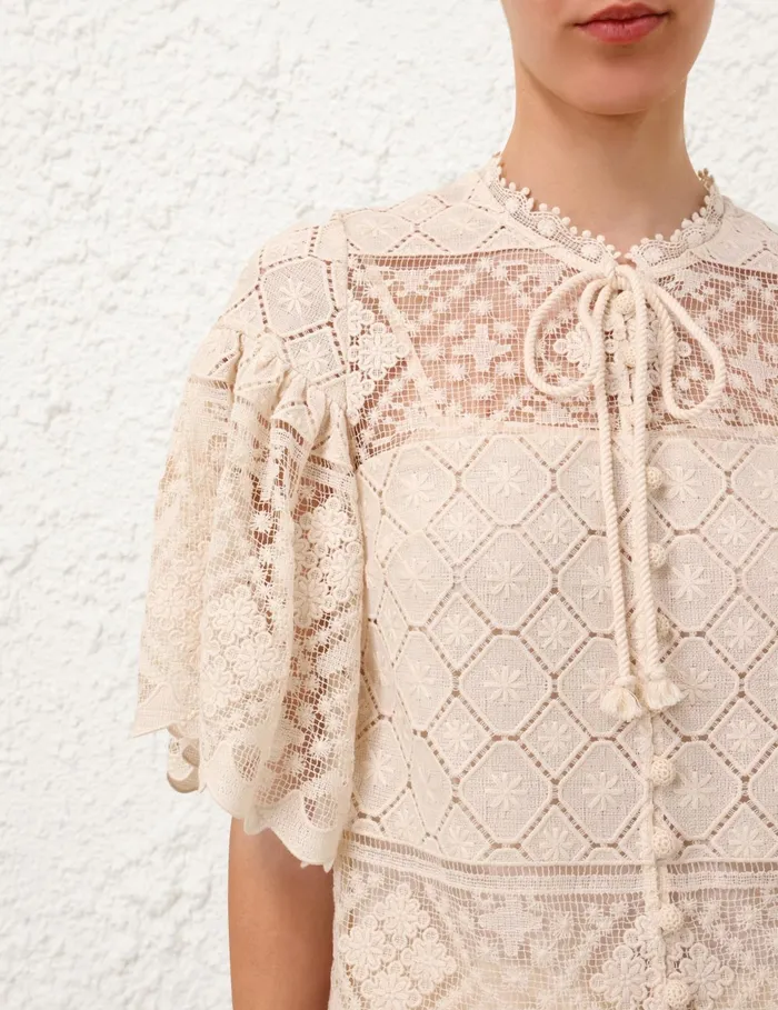 Women Zimmermann Clothing Wylie Crochet Blouse Tea