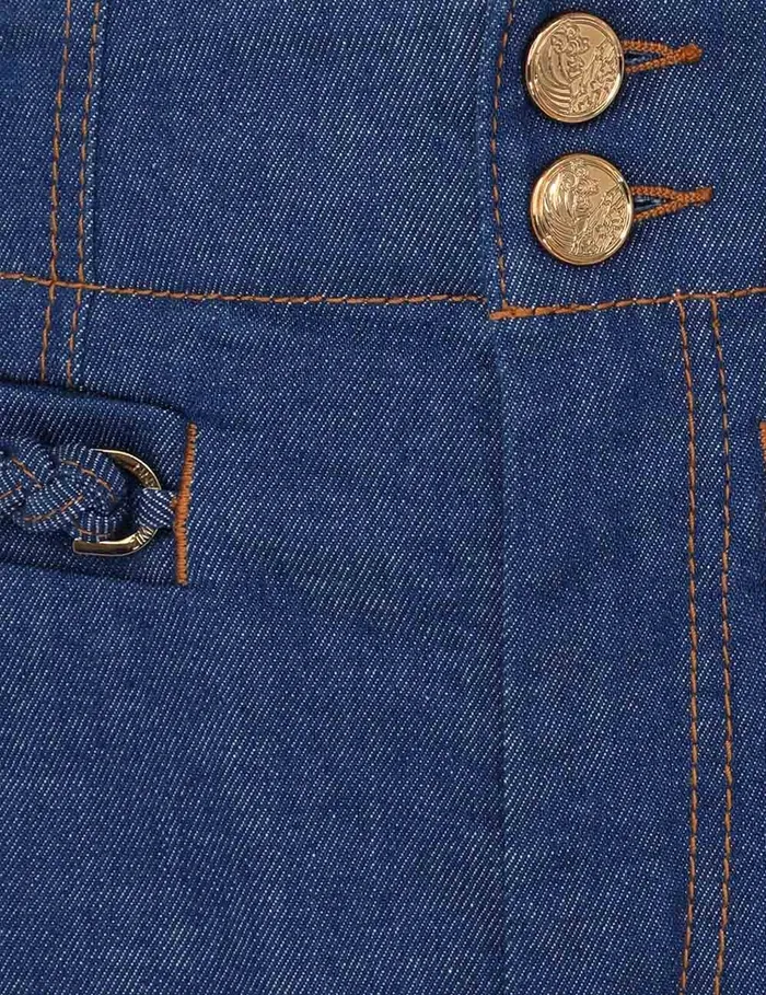 Women Zimmermann Clothing Wylie Denim Short Railway Blue