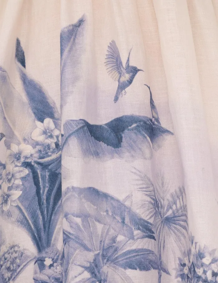 Women Zimmermann Clothing Wylie Picnic Dress Blue Palm