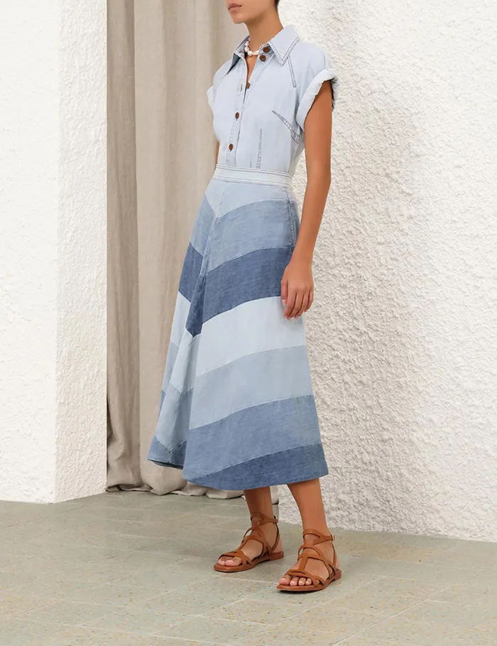 Women Zimmermann Denim Tallow Denim Blouse Seaside