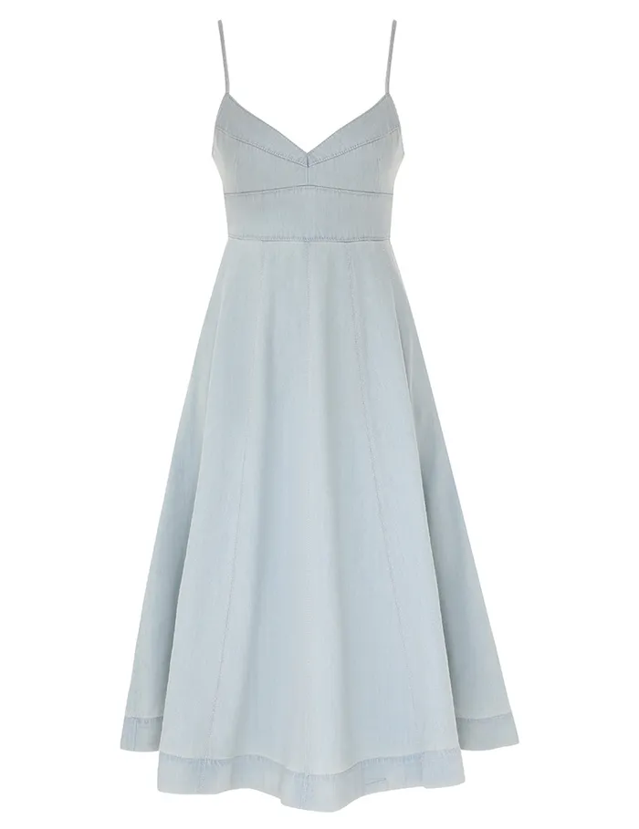 Women Zimmermann Dresses and Coverups Acacia Denim Swing Dress Ice Storm