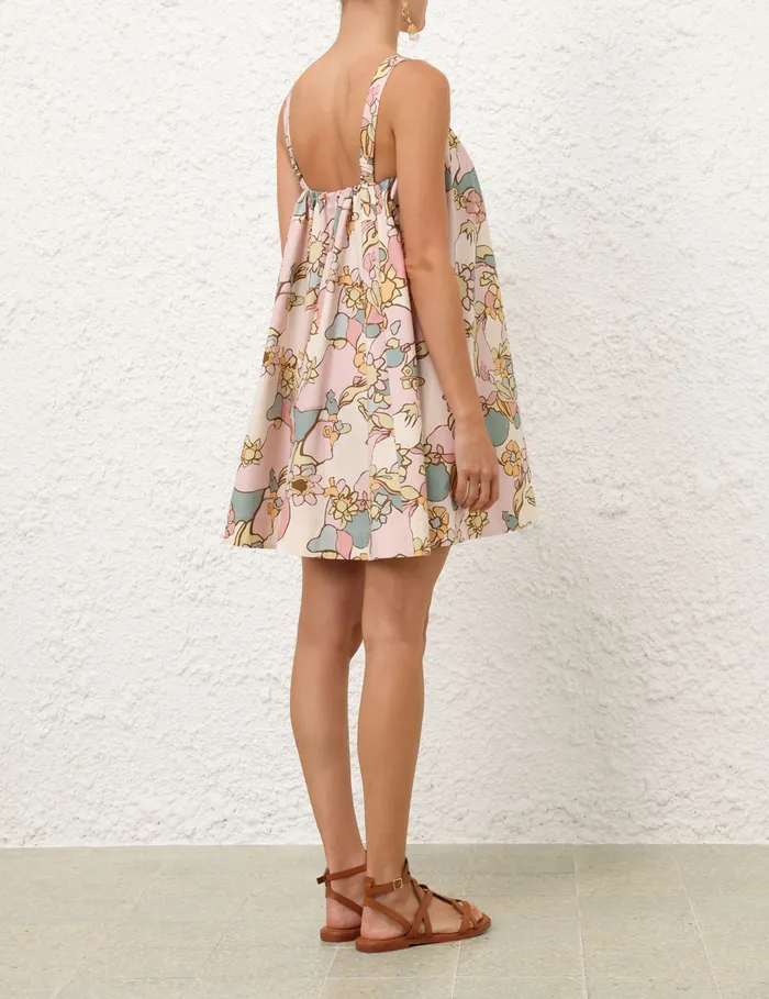 Women Zimmermann Dresses and Coverups Maxine Mini Dress Pink Kaleidoscope Floral