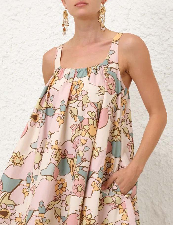 Women Zimmermann Dresses and Coverups Maxine Mini Dress Pink Kaleidoscope Floral
