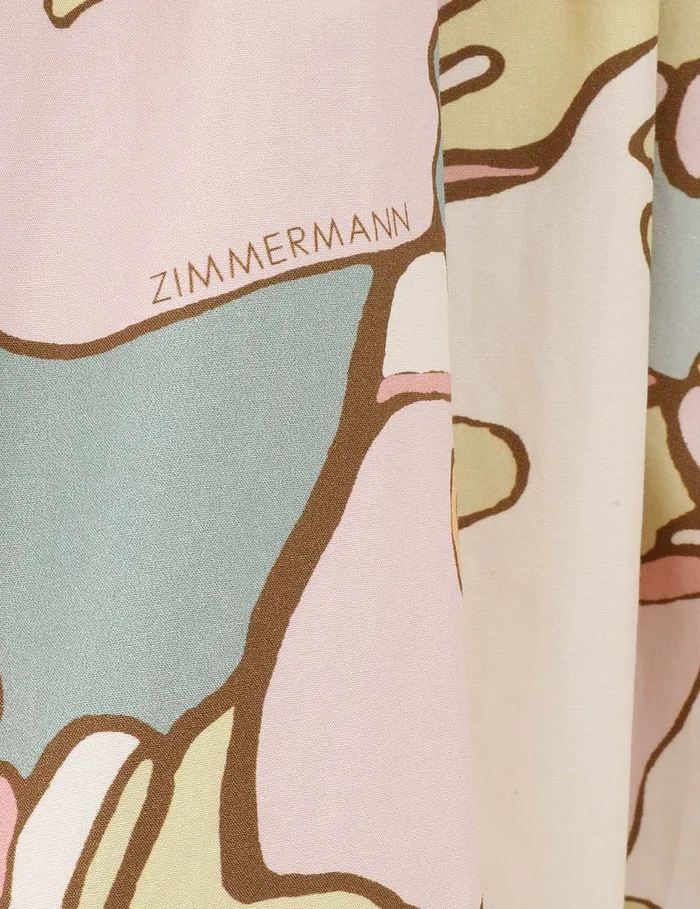 Women Zimmermann Dresses and Coverups Maxine Mini Dress Pink Kaleidoscope Floral