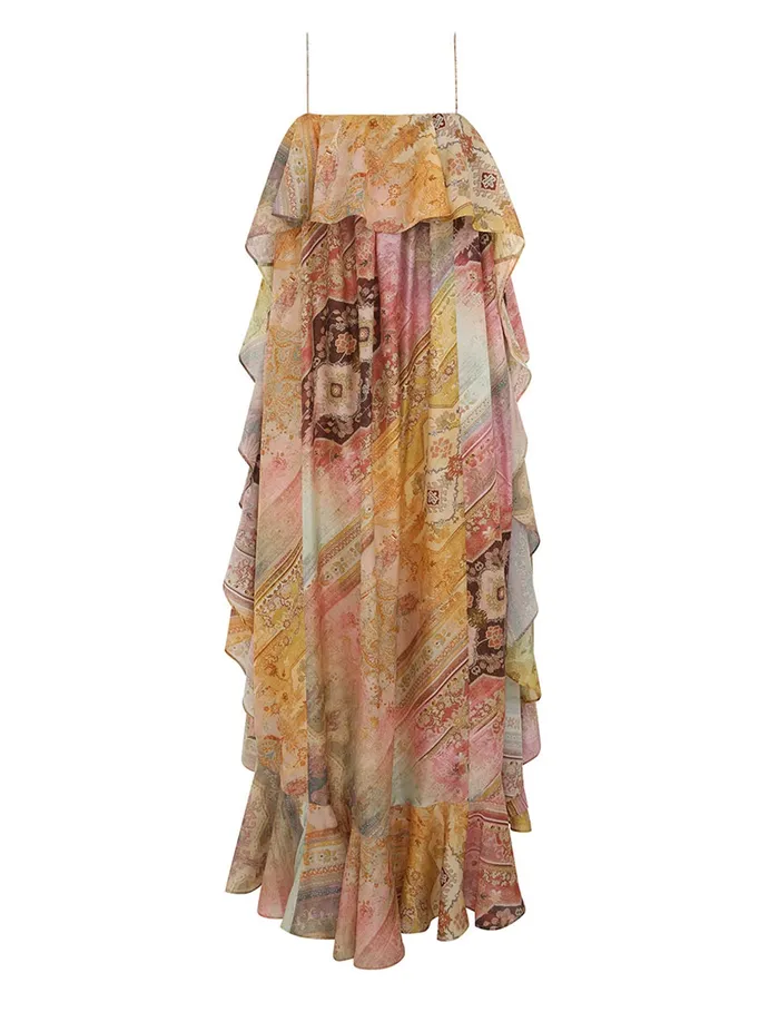 Women Zimmermann Dresses and Coverups Tallow Ruffle Maxi Dress Ombre Multi