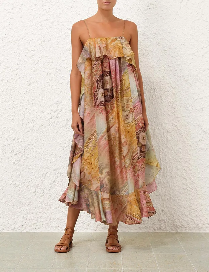 Women Zimmermann Dresses and Coverups Tallow Ruffle Maxi Dress Ombre Multi